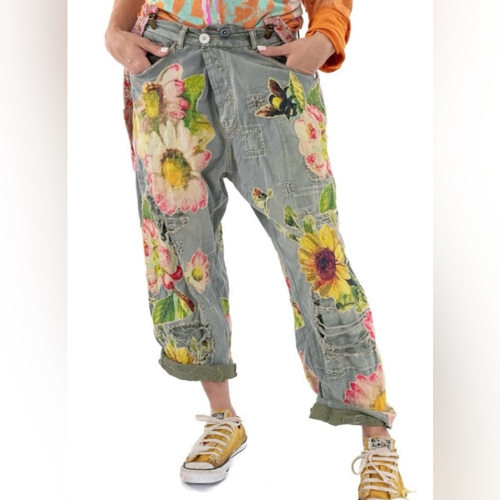 MAGNOLIA PEARL MINERS Pants With Sunflowers-Bees Ashbury Peace